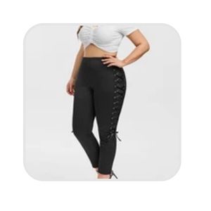 Navy blue lace up leggings